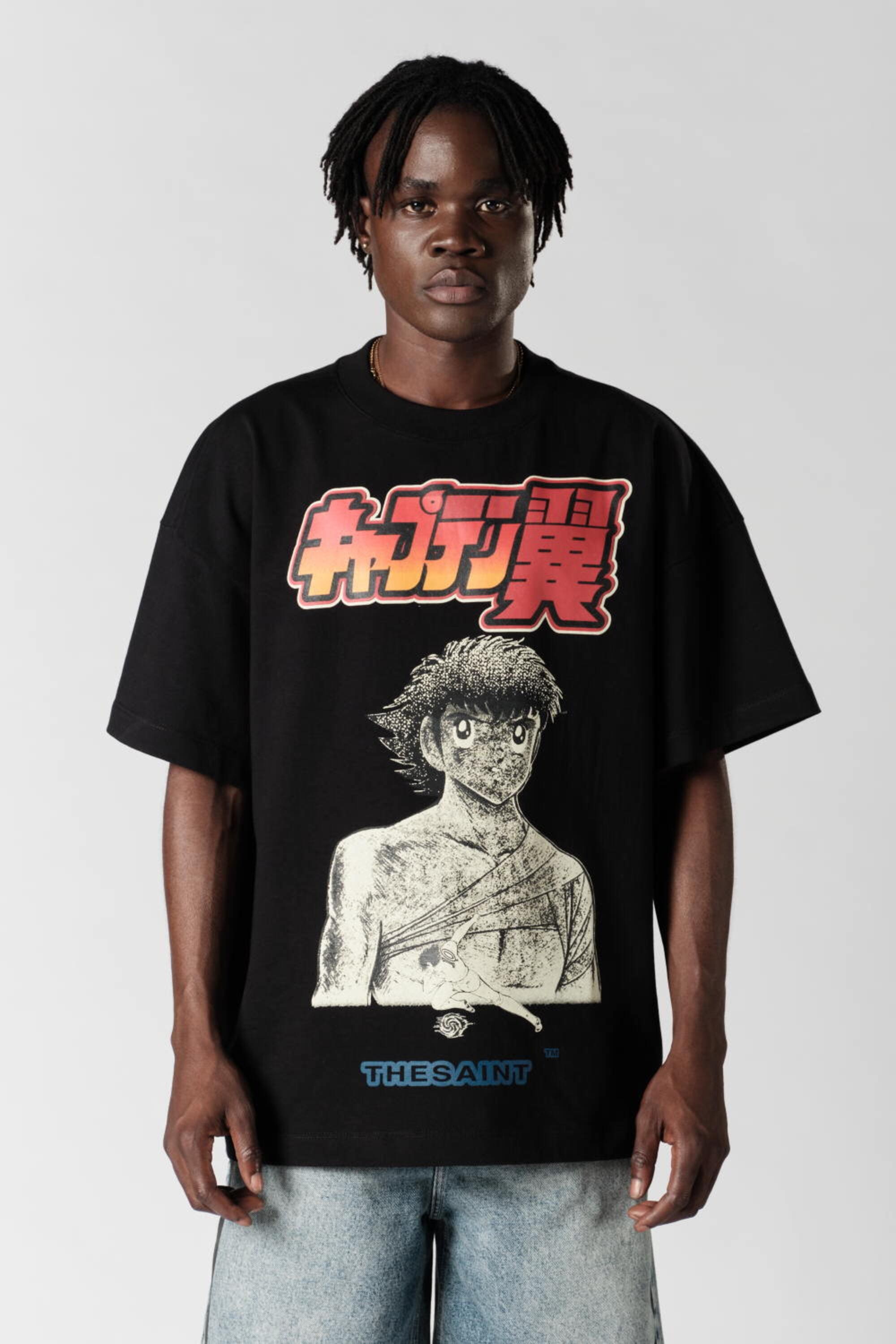Camiseta TheSaint x Tsubasa Oversized Chapter 64 Black - Collab