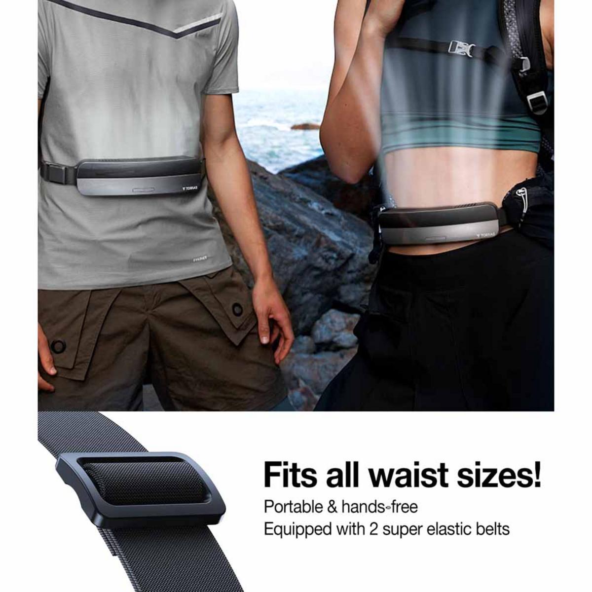 Torras Coolify Zone Wearable Waist Fan - Grey - The Warming Store