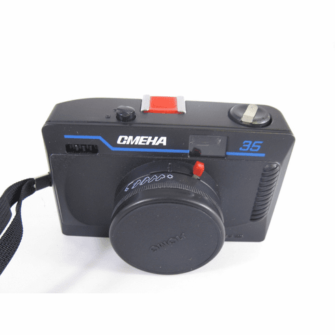 SMENA 35 Blue T43 F/4 40mm Lomography Camera with Case and Strap