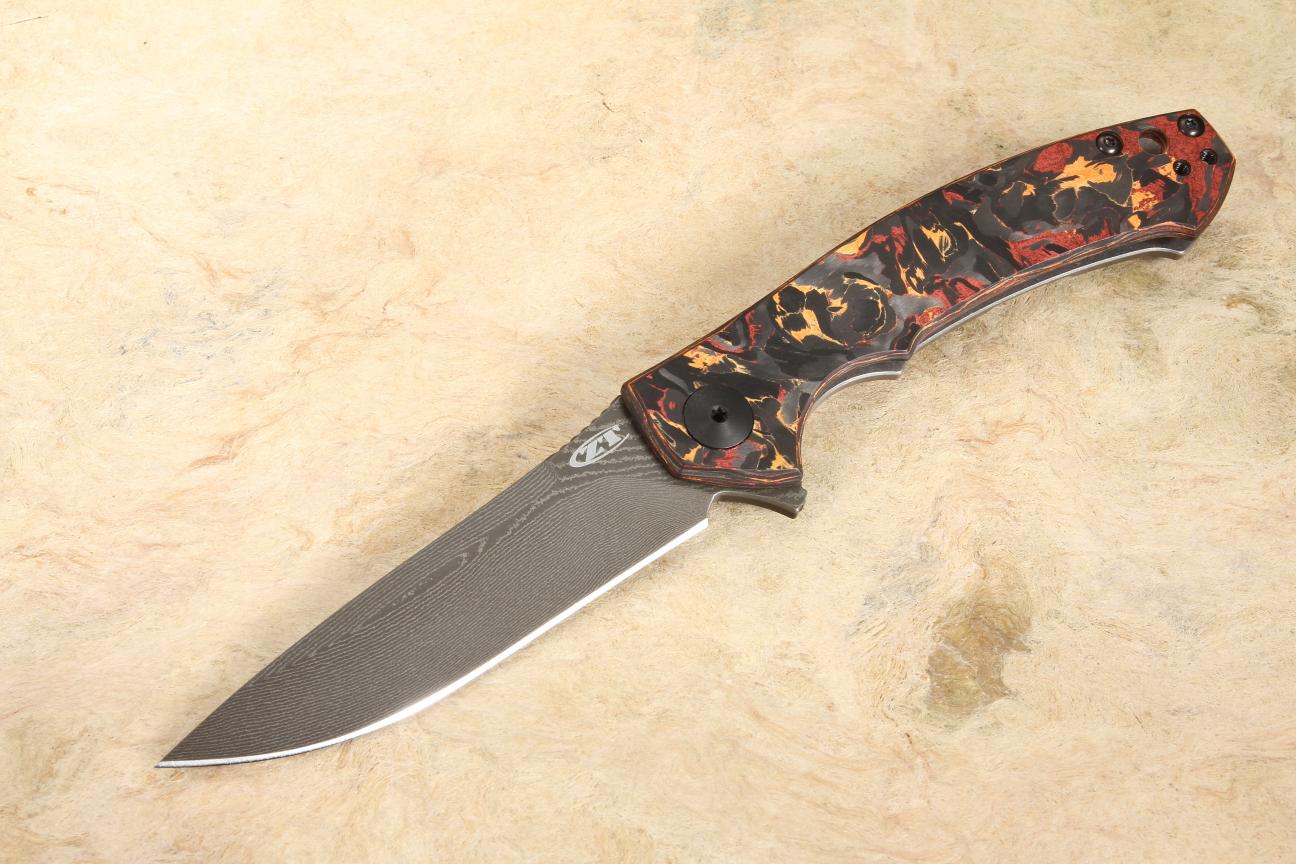 Zero Tolerance 0450CFDAMS Titanium and Damascus Flipper - Best Price
