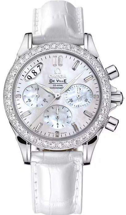 4679.75.36 Omega DeVille White Gold Diamonds Ladies Watch Chronograph