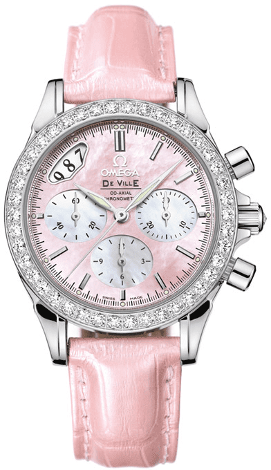 4877.74.34 Omega DeVille Chrono Ladies Pink Pearl Automatic Watch