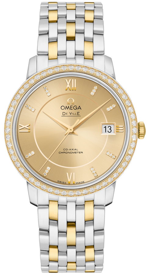New Omega DeVille Prestige Co-Axial 424.25.37.20.58.001 2 Tone