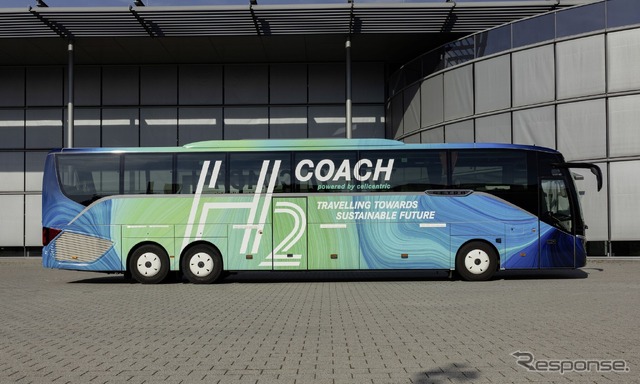 燃料電池観光バスのテスト開始、水素満タンで最大800km走行可能