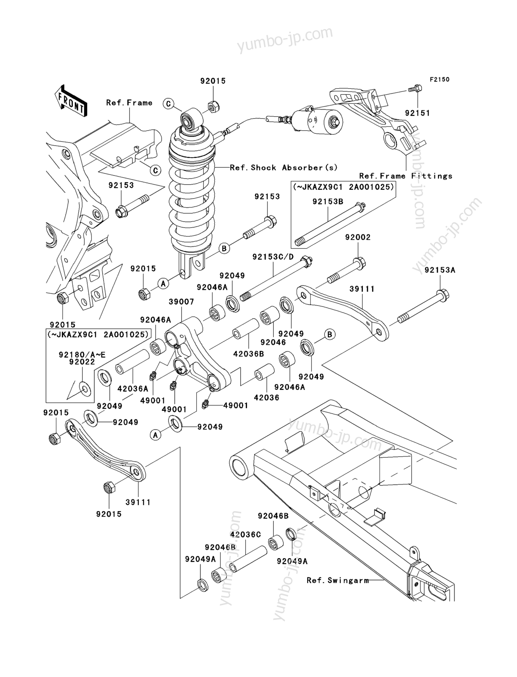 YUMBO | spare parts catalog for мотоцикла KAWASAKI ZZR1200 (ZX1200