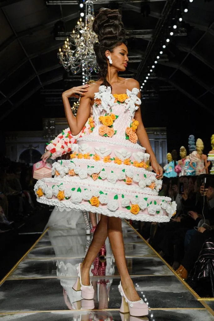 Moschino Went Full-On Marie Antoinette For Fall 2020 With Cake