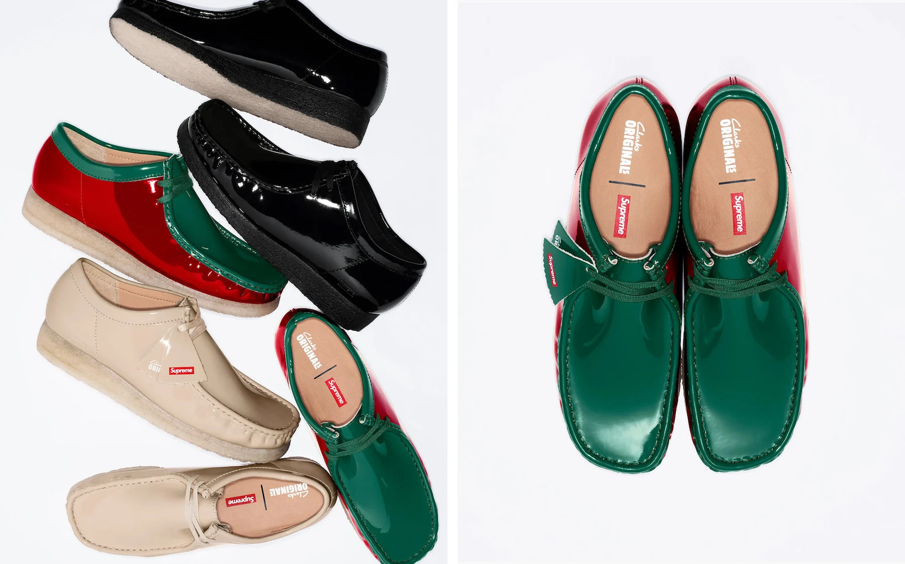 Clarks wallabee leather × Supreme patent