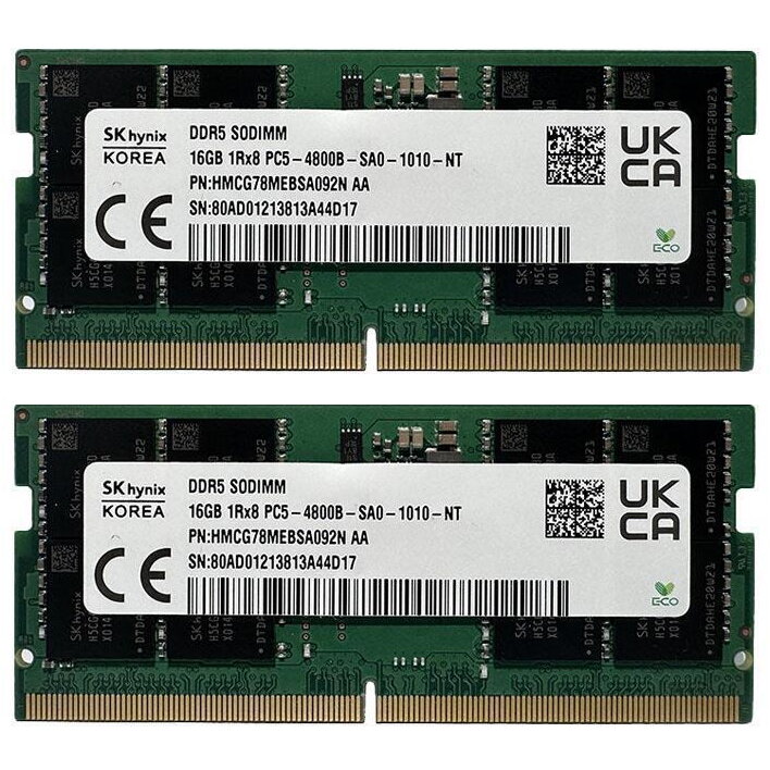Kit memorie SK Hynix DDR5 32GB (2x16GB) 1Rx8 PC5-4800 SO-DIMM