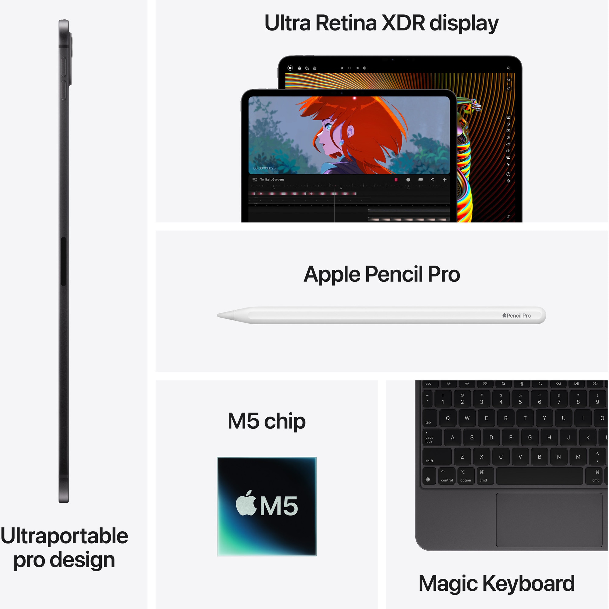 Apple iPad Pro 11, M5, 512GB, Standard Glass, Wi-Fi, SPACE BLACK