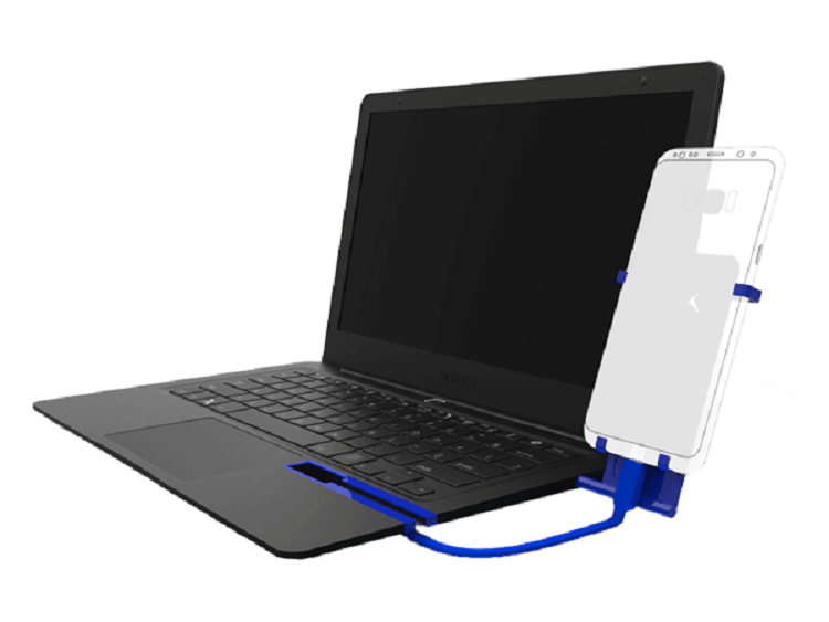 ノートパソコン型のスマートフォンアクセサリー Mirabook