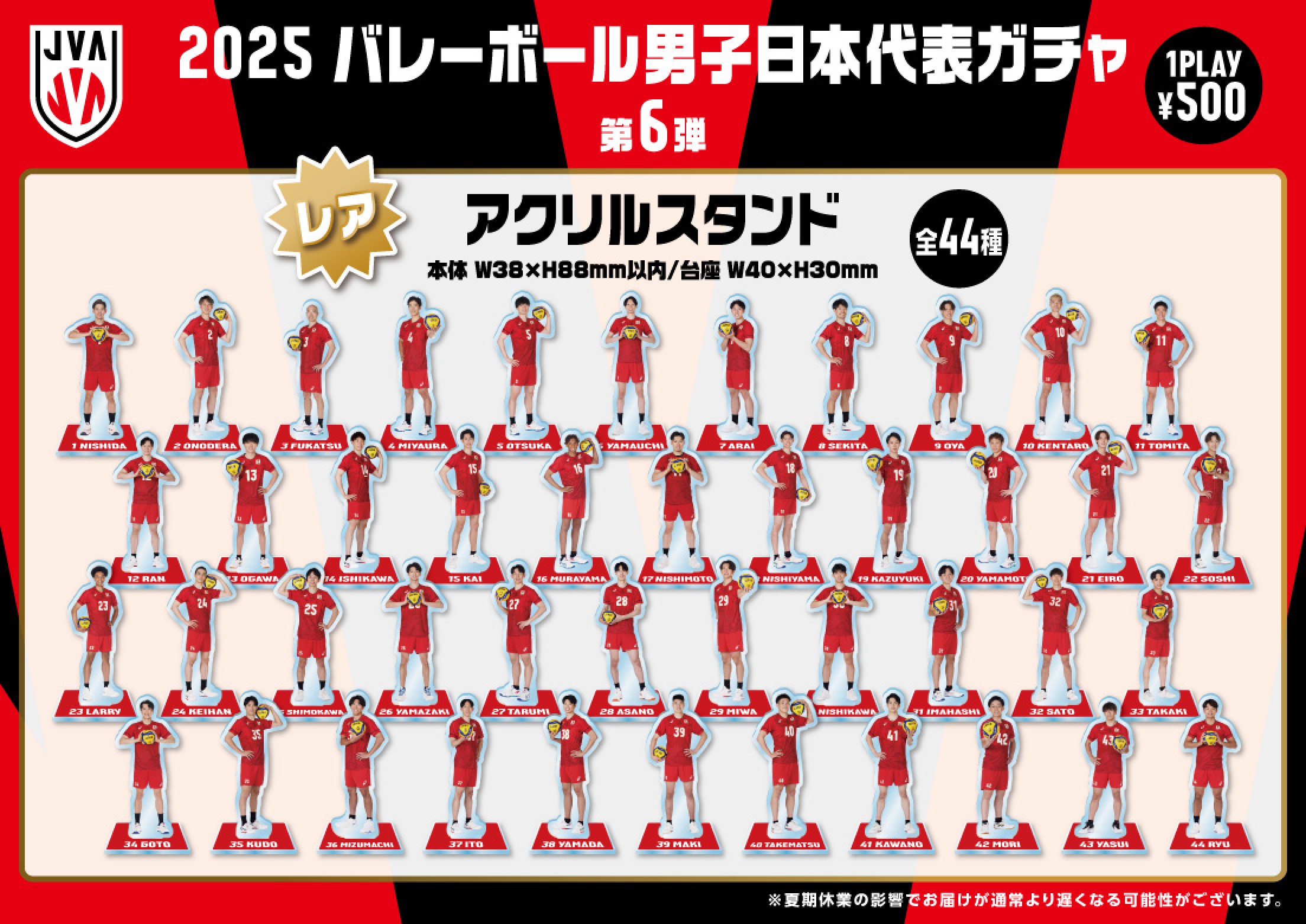 バレーボール男子日本代表】バレーボール男子日本代表ガチャ 第6弾