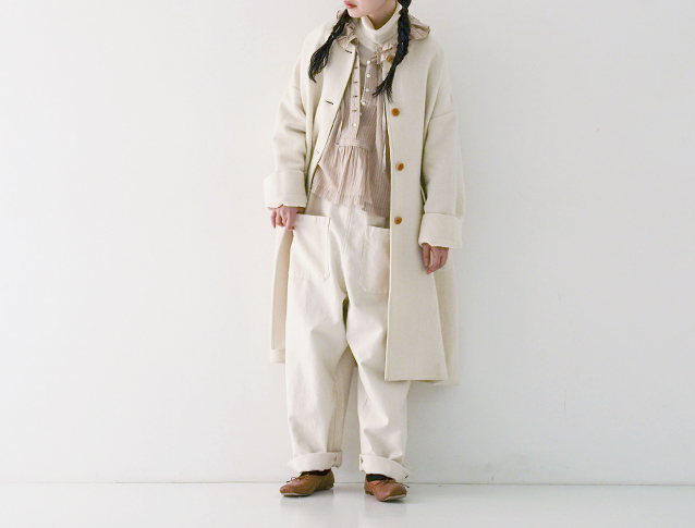 NEW IN】コットンリネンストライプフォークロアショートブラウス