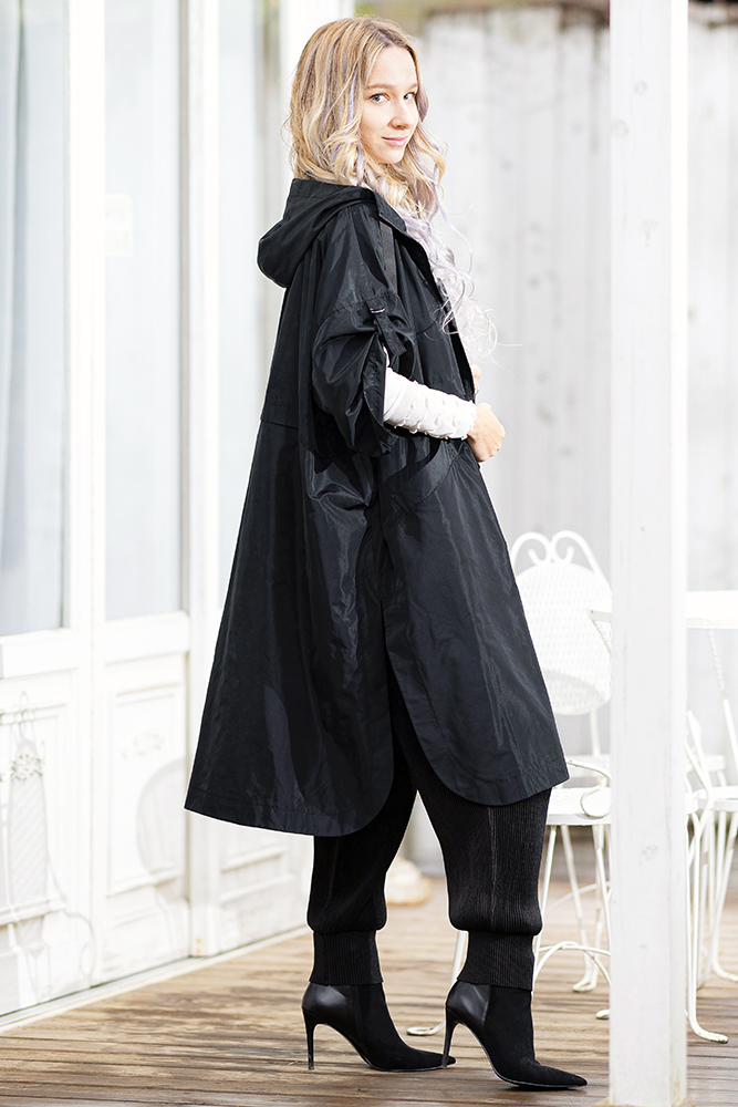 シャンブレータフタ フーデットフィールドコート/ビッグシルエット