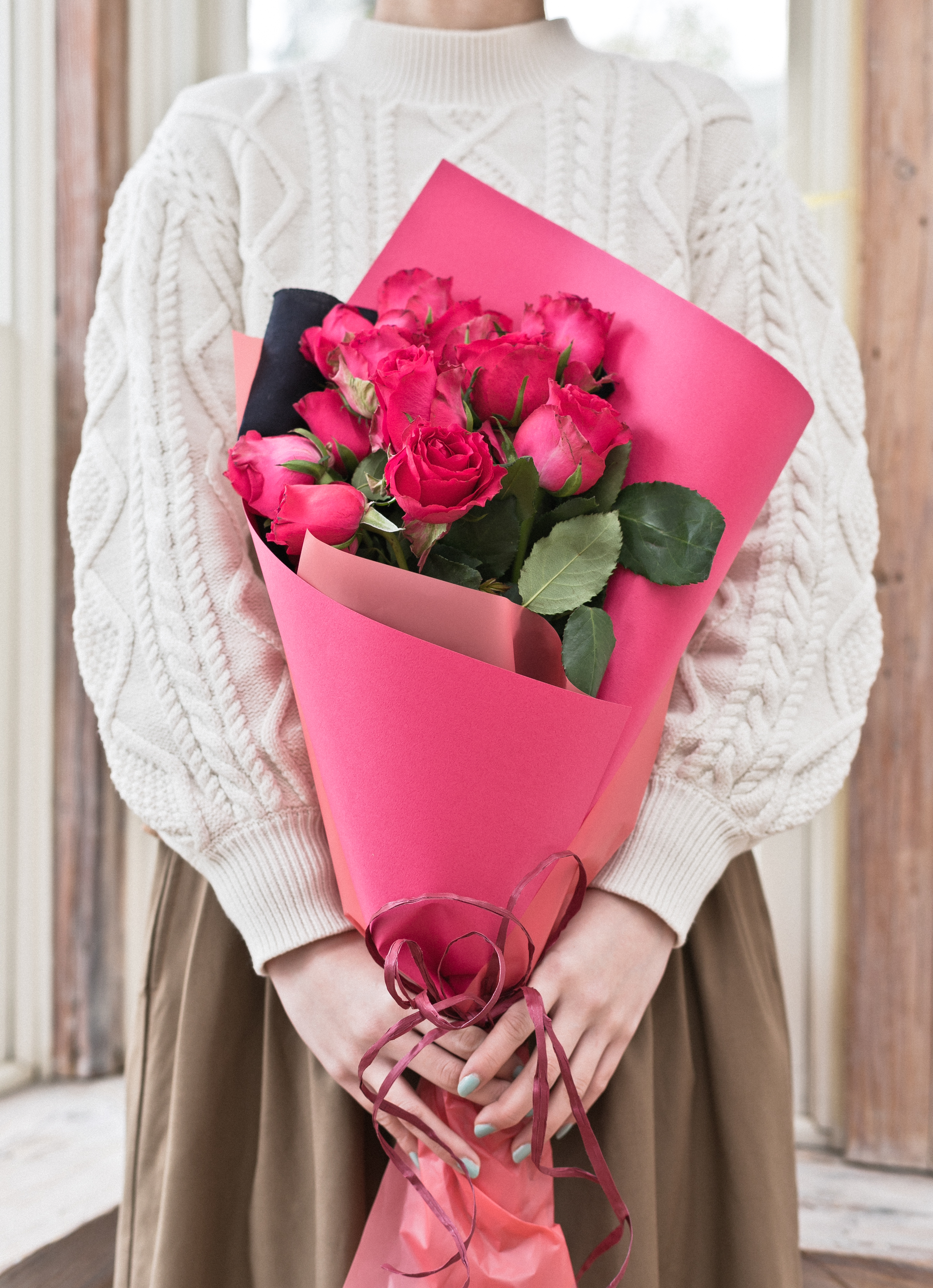 産地直送 バラ アバランチェミックス 12本束／滋賀 國枝バラ園からお