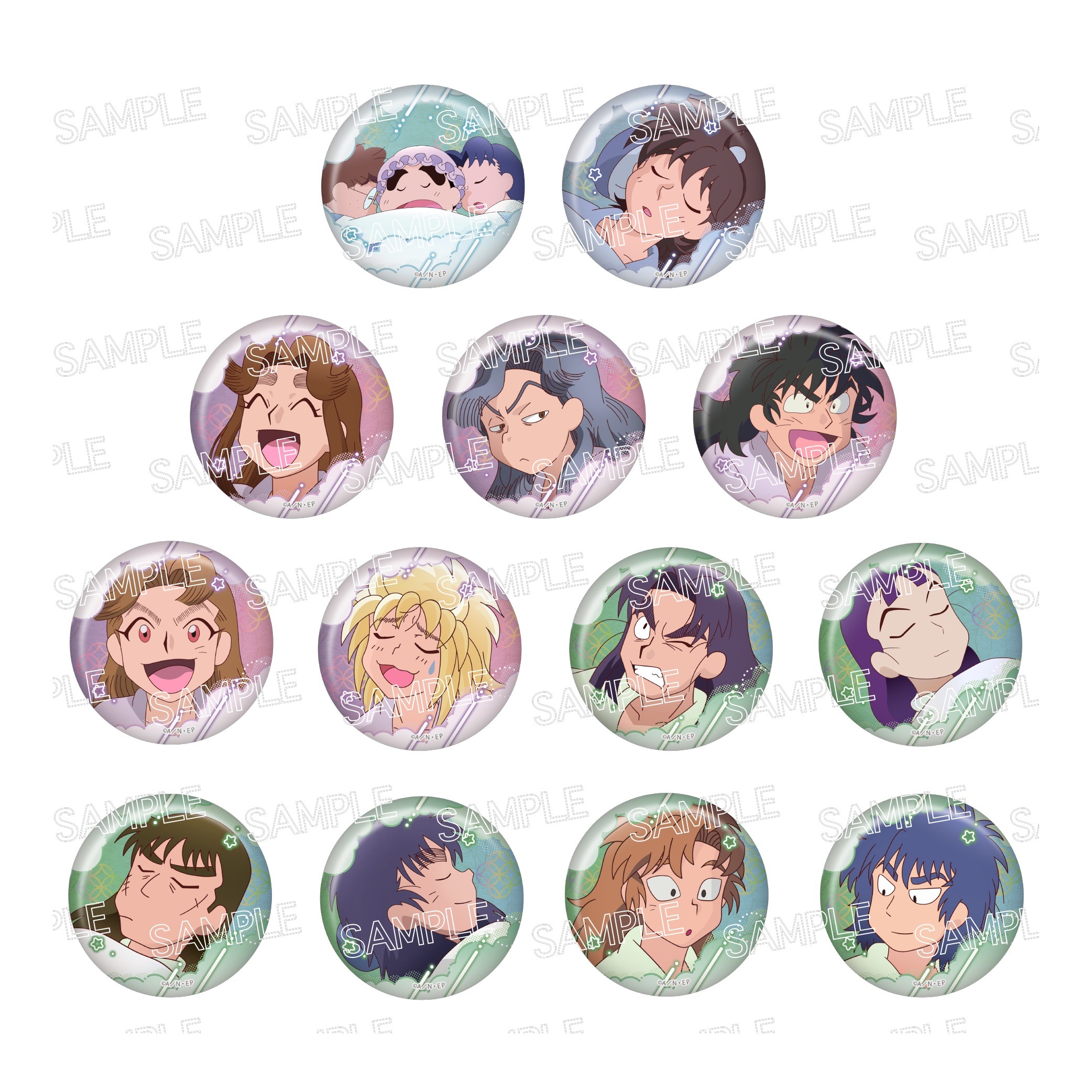 忍たま乱太郎 百面相缶バッジ 寝巻き姿の段 13個入り1BOX｜ホビーの