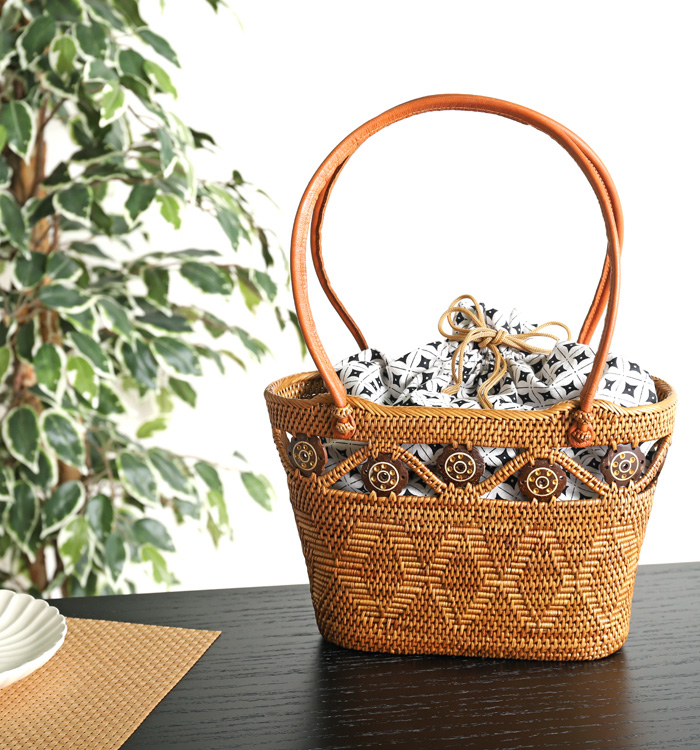 アタバッグ バリ島伝統工芸品 籠バッグ No.5ZI-0064-00の通販｜きもの