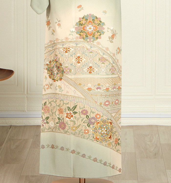 スワトウ刺繍 訪問着 No.AA-4867-Mサイズのレンタル｜きもの365