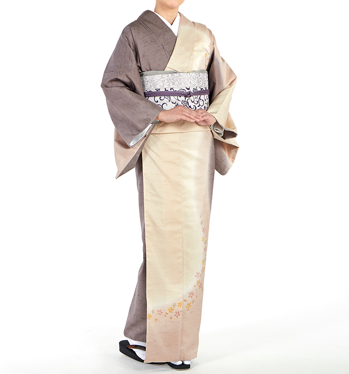 牛首紬 訪問着 No.AD-0600-Lサイズのレンタル｜きもの365