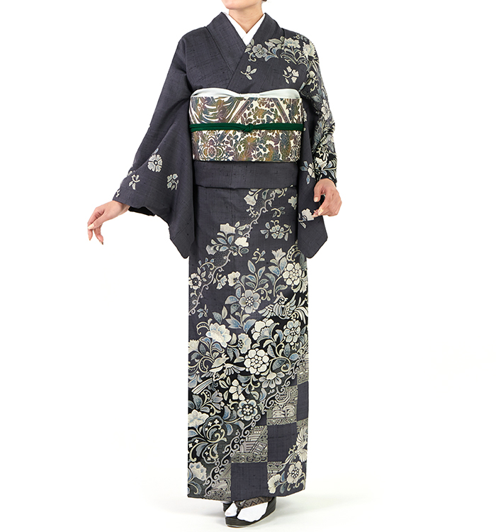 生紬 訪問着 No.AD-0611-Mサイズの通販｜きもの365