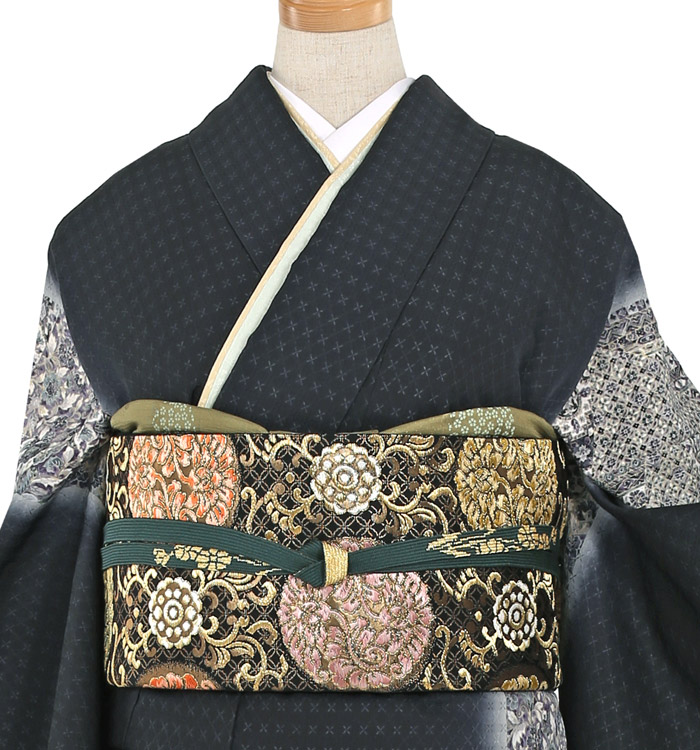 誂友禅競技会受賞柄 紬訪問着 No.AD-2024-ワイド-MOサイズのレンタル