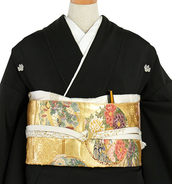 帯・逸品】京友禅金箔加工 黒留袖 No.CA-2149-Mサイズのレンタル