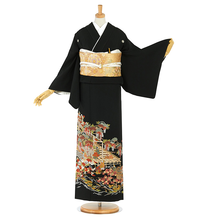 総刺繍 黒留袖 No.CA-2358-ワイド-MOサイズのレンタル｜きもの365