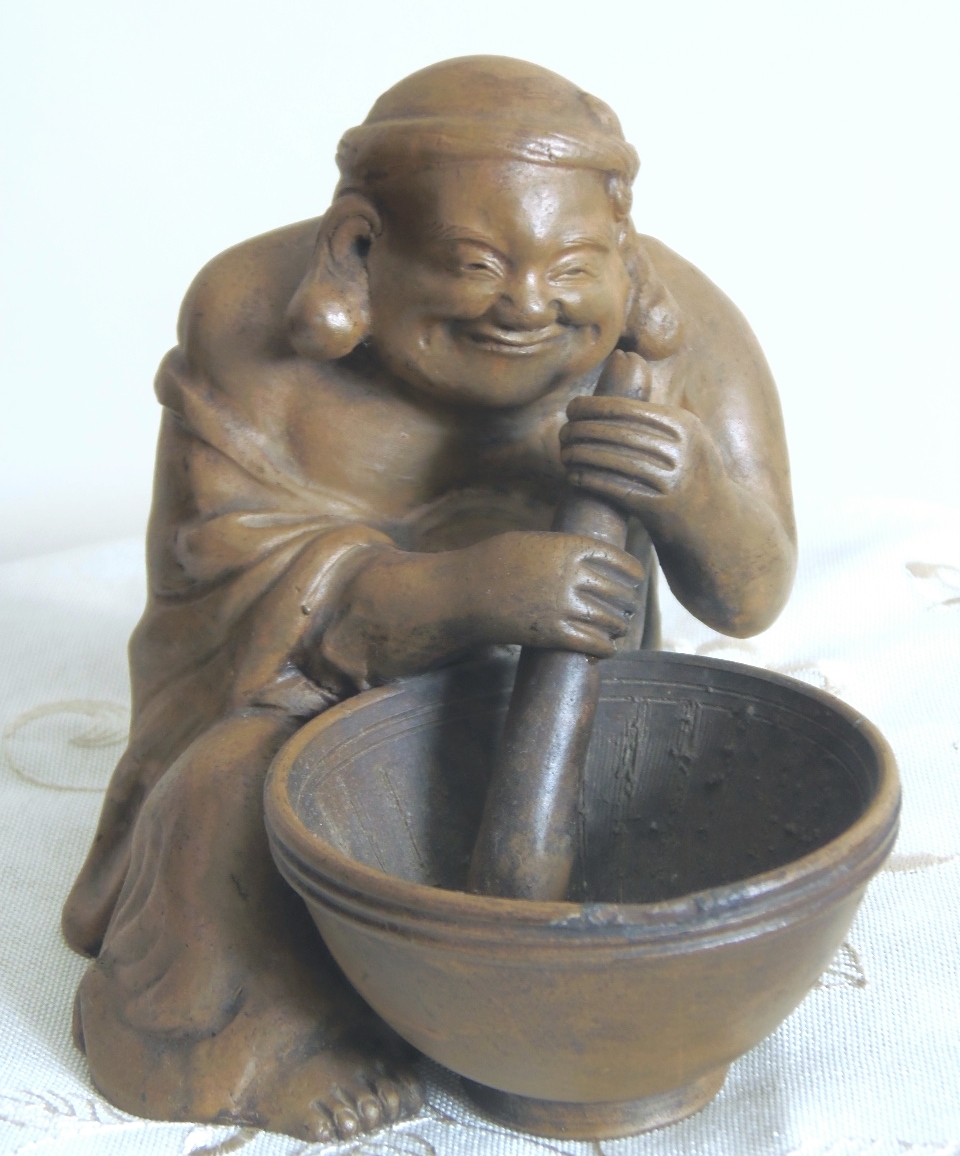 古備前焼の布袋様置物