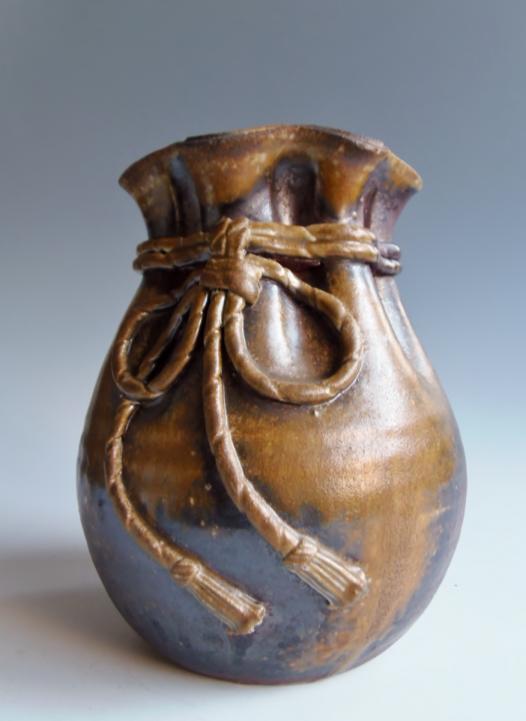 城南骨董-備前焼 花瓶 佐藤圭秀 1061