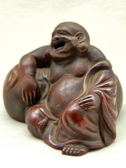 古備前焼の布袋様置物