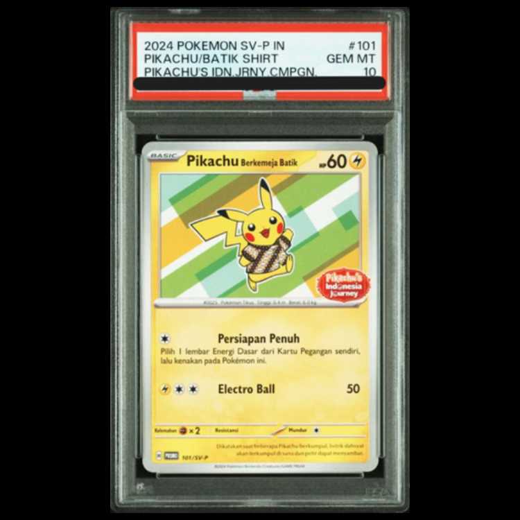 PSA10】 バティックシャツのピカチュウ 《インドネシア語/ピカチュウ柄