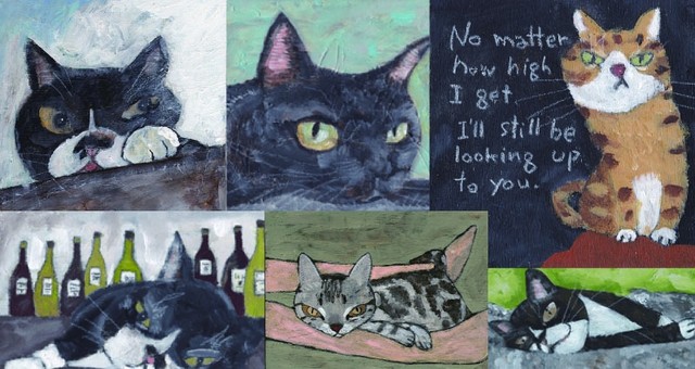 絵画 原画 up the tempo 2016 猫 現代アート 絵画 原画 up the tempo