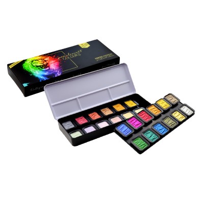 キラキラときらめく高品位水溶性絵具「ファインテック」