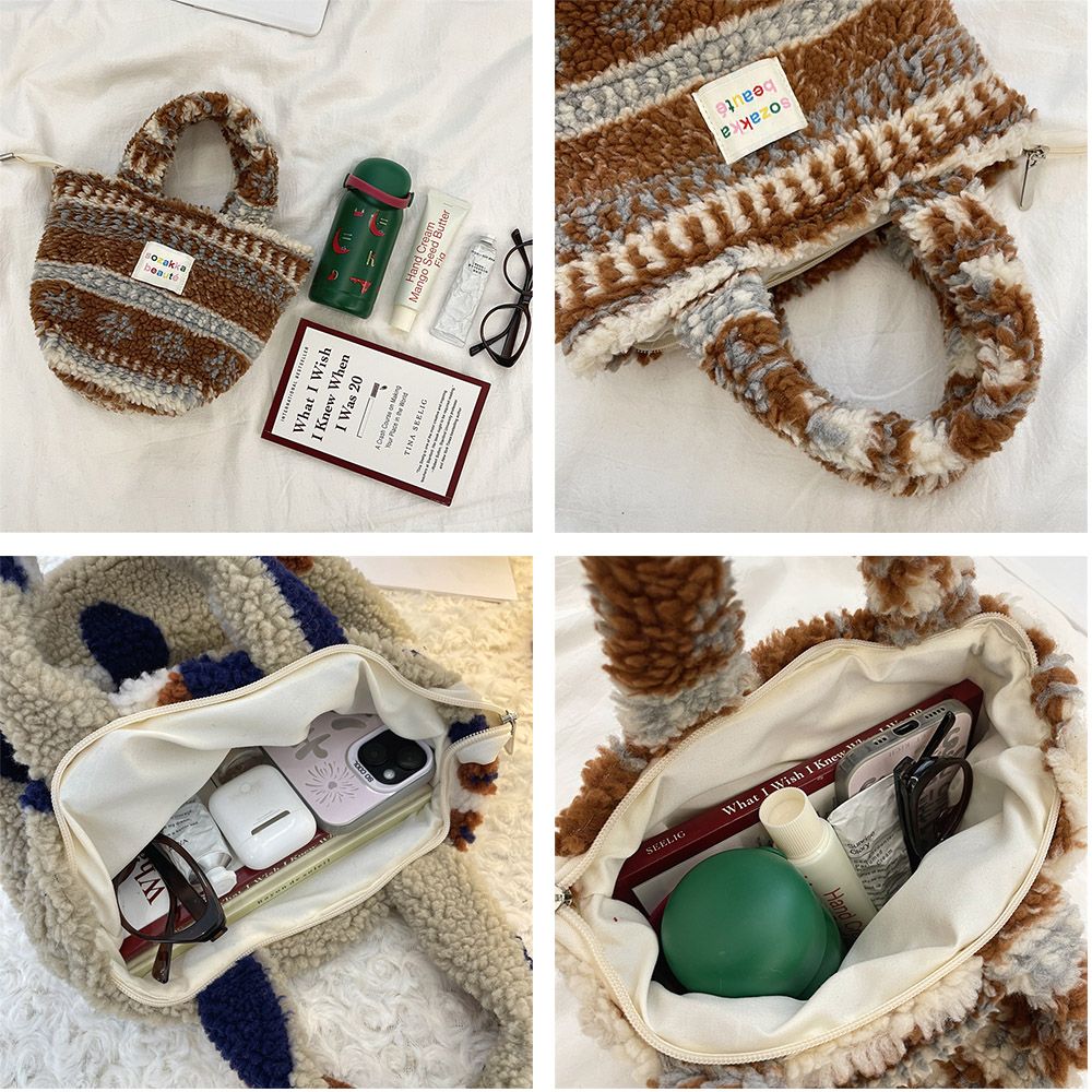 新作 トートバッグ ヒョウ柄 レオパード柄 もこもこ プードルファー