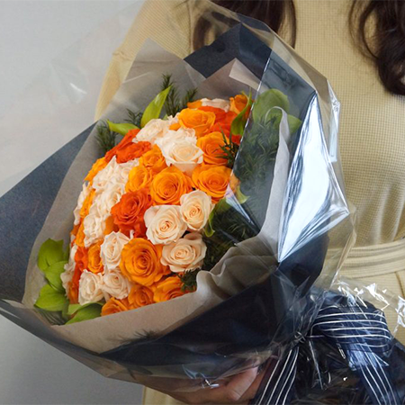 プリザーブドブーケ O-062（カラー：オレンジ）｜ビタミンカラーの