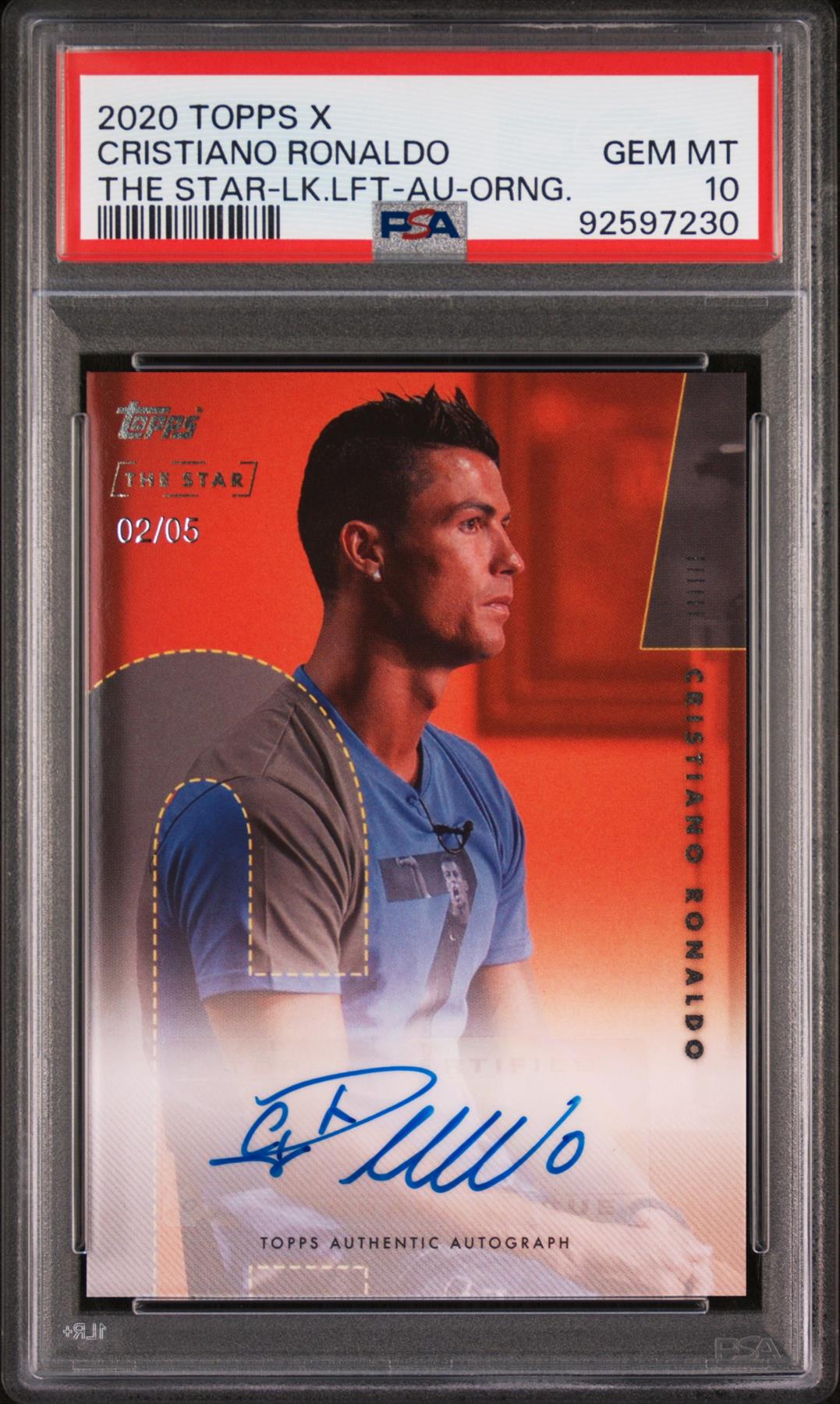 Topps X Ronaldo Curated Set Orange Autograph Card 02/05 Cristiano