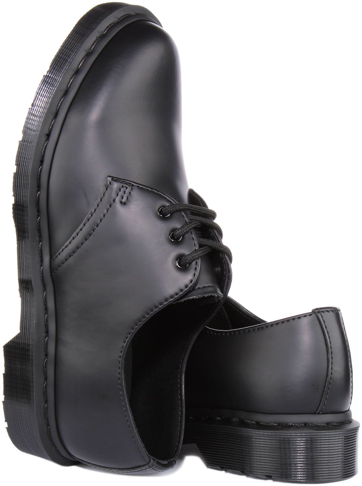 Dr Martens 1461 Mono Unisex 3 Eye Unisex Plain Shoe In All Black