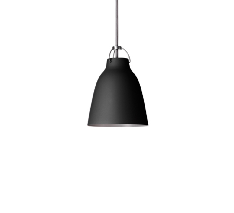 Pendant light, Caravaggio Matt P1, black, Ø16,5cm, H21,6cm - Fritz