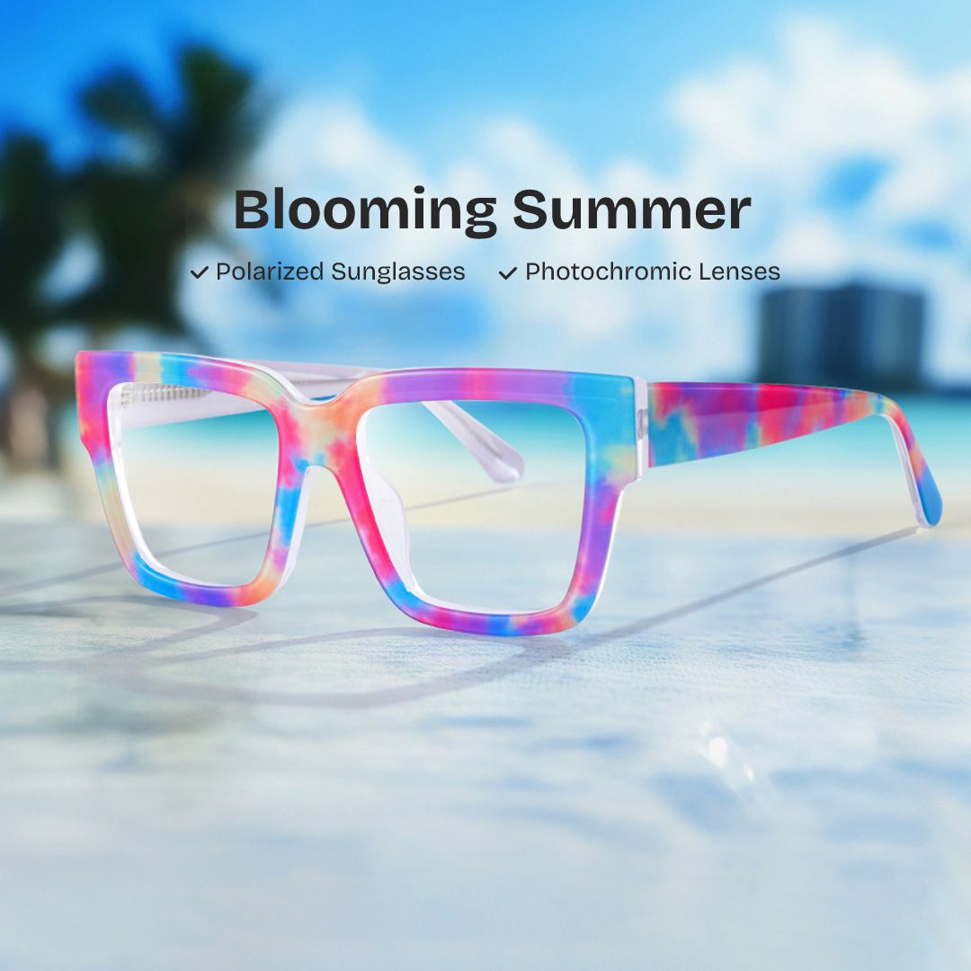 Pop Acetate Colorful Frame Glasses with Square Shape | Zeelool