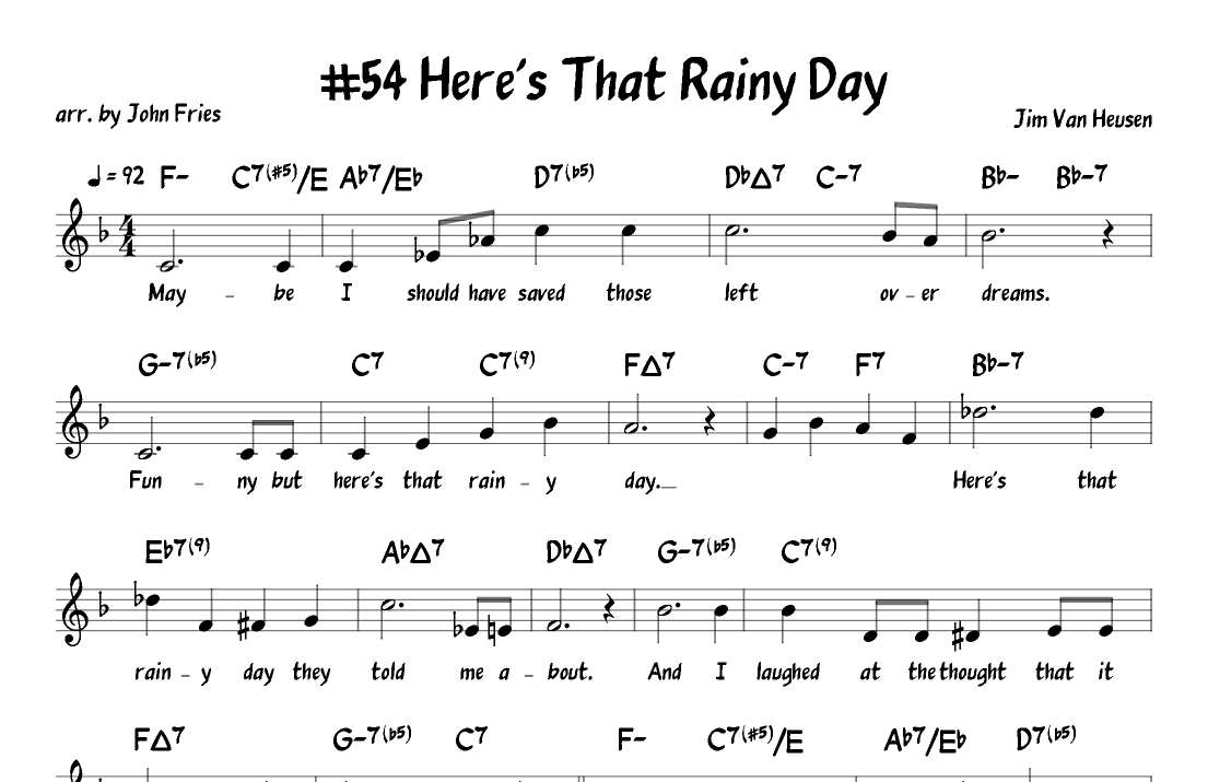 Here's That Rainy Day (arr. John Fries) by Even Stevens Sheet