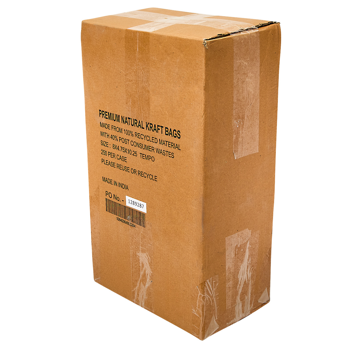 Victoria Bay Shopper Bag 8X4.5X10.25 IN Paper #81 Kraft With