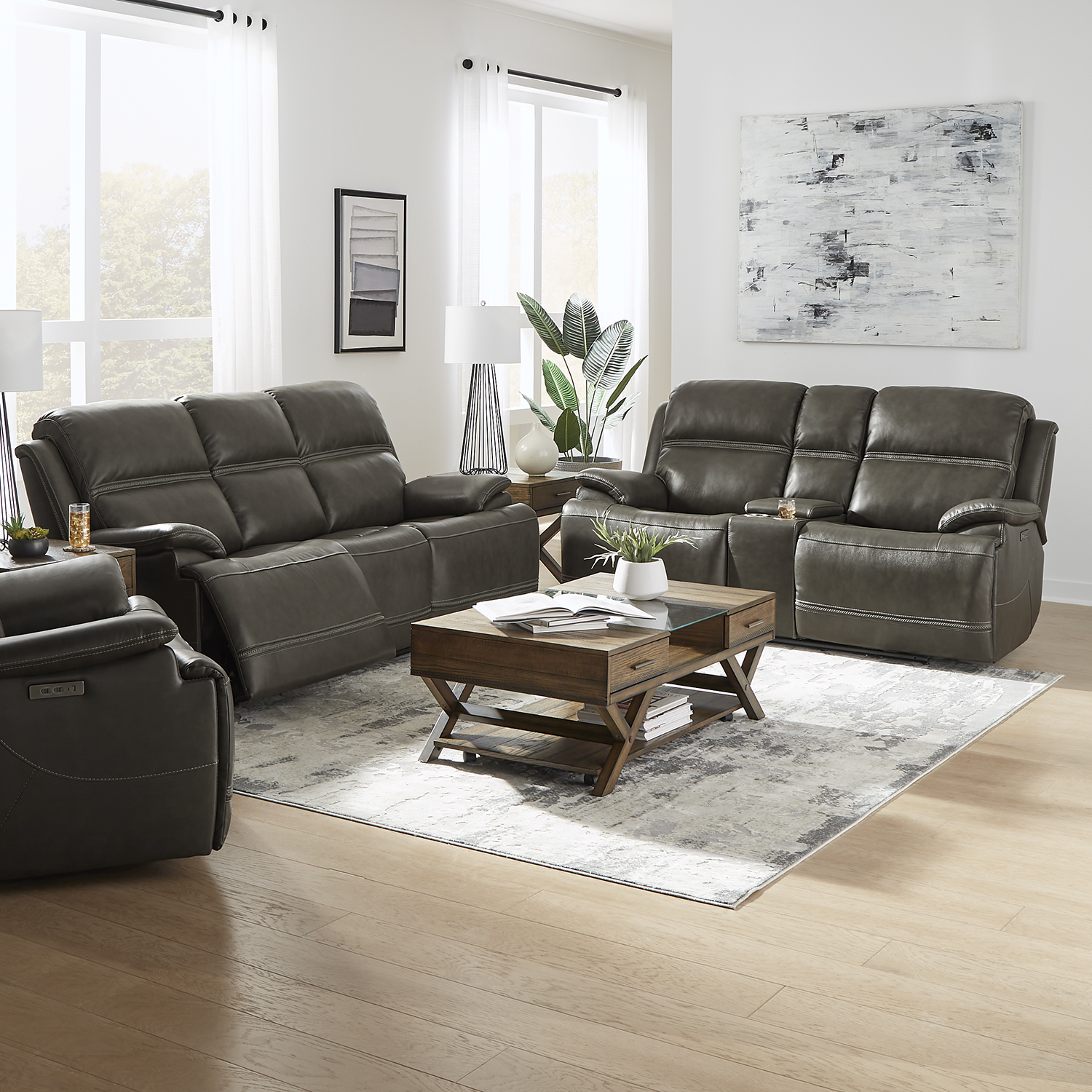 Liberty Furniture Loveseats Living Room 7003GY-22P | Fortin's Home
