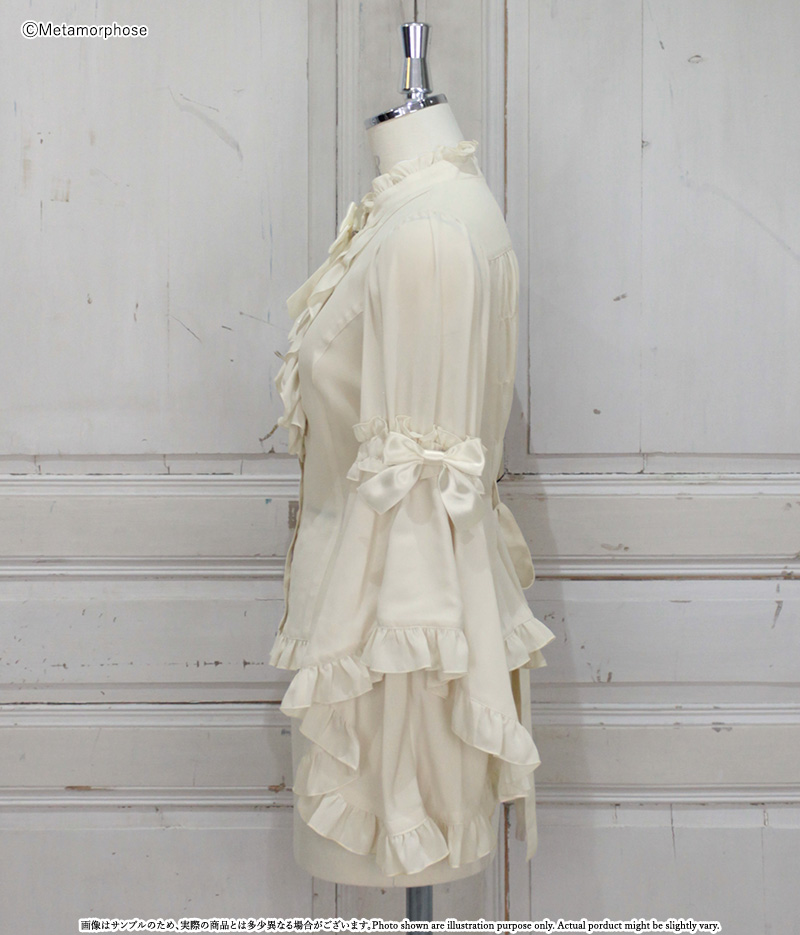 プラスサイズ】スタンドカラーロング姫袖ブラウス | metamorphose