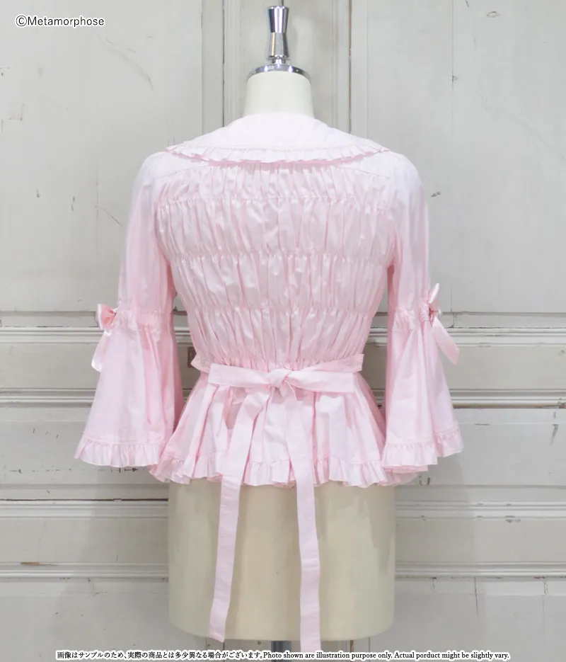 プラスサイズ】丸襟姫袖ブラウス - ブラウス、カットソー