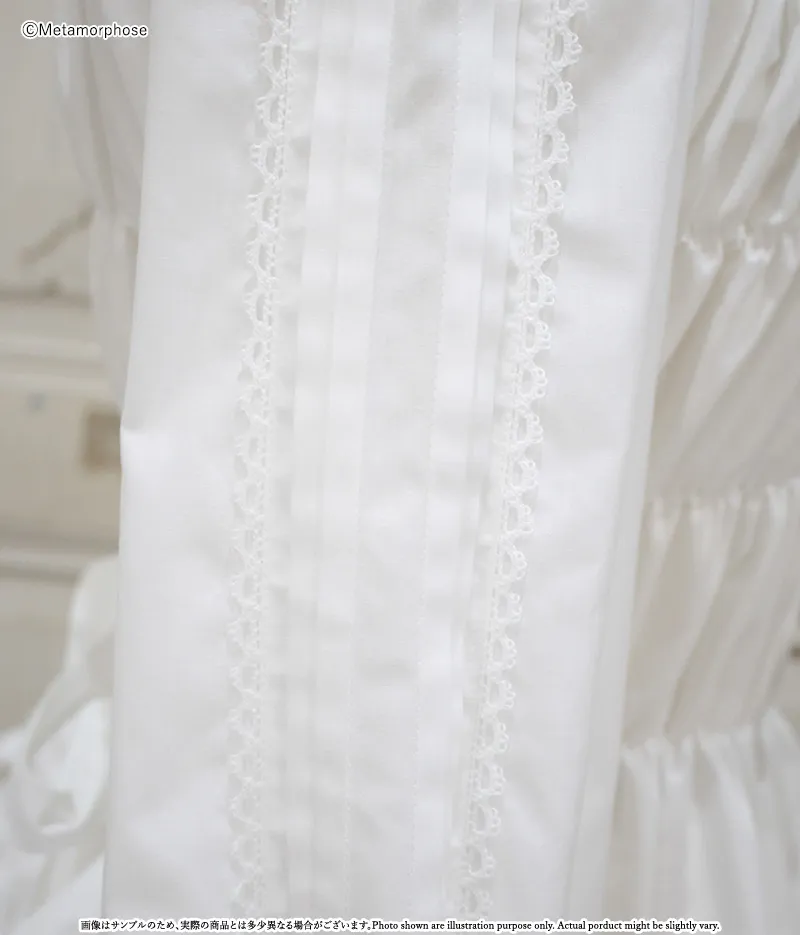 丸襟シャーリング長袖ブラウス | metamorphose temps de fille