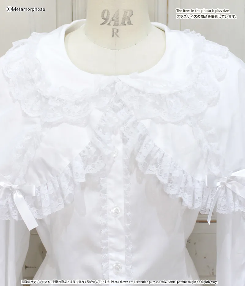 プラスサイズ】ケープ付き丸襟ブラウス | metamorphose temps de fille