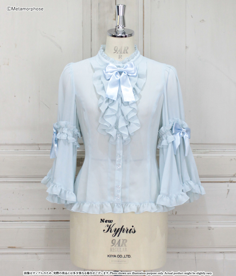 プラスサイズ】スタンドカラー姫袖ブラウス | metamorphose temps de