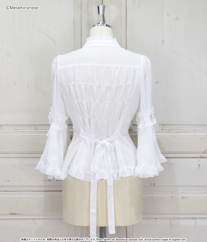 プラスサイズ】スタンドカラー姫袖ブラウス | metamorphose temps de