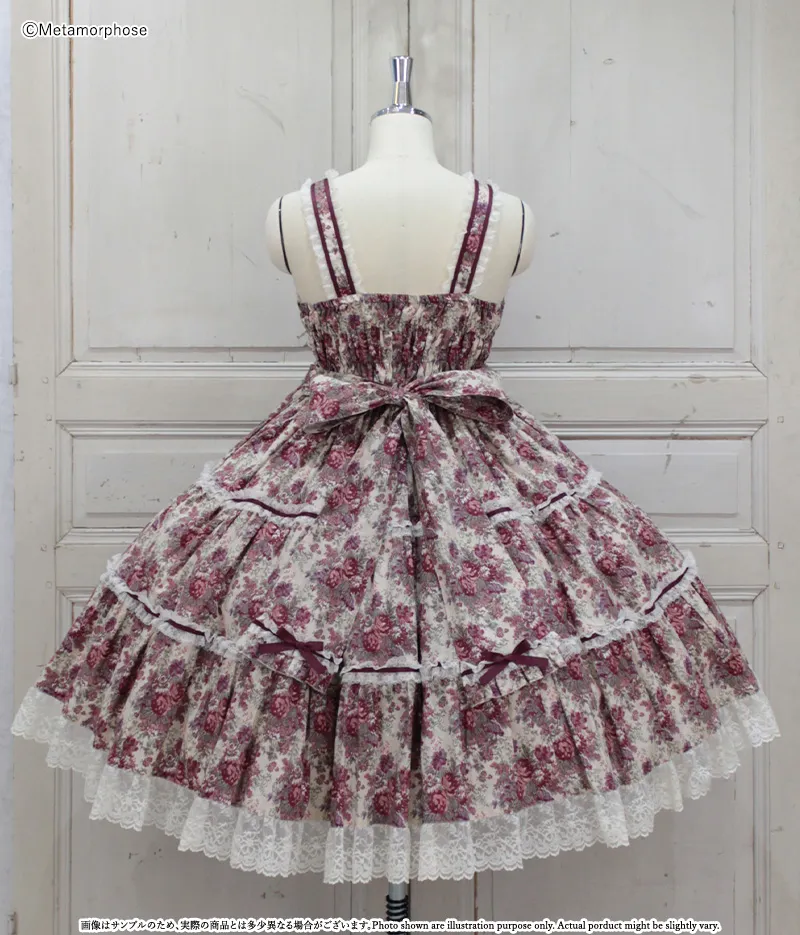 プラスサイズ】ゴブランブーケ シャーリングティアードジャンパー