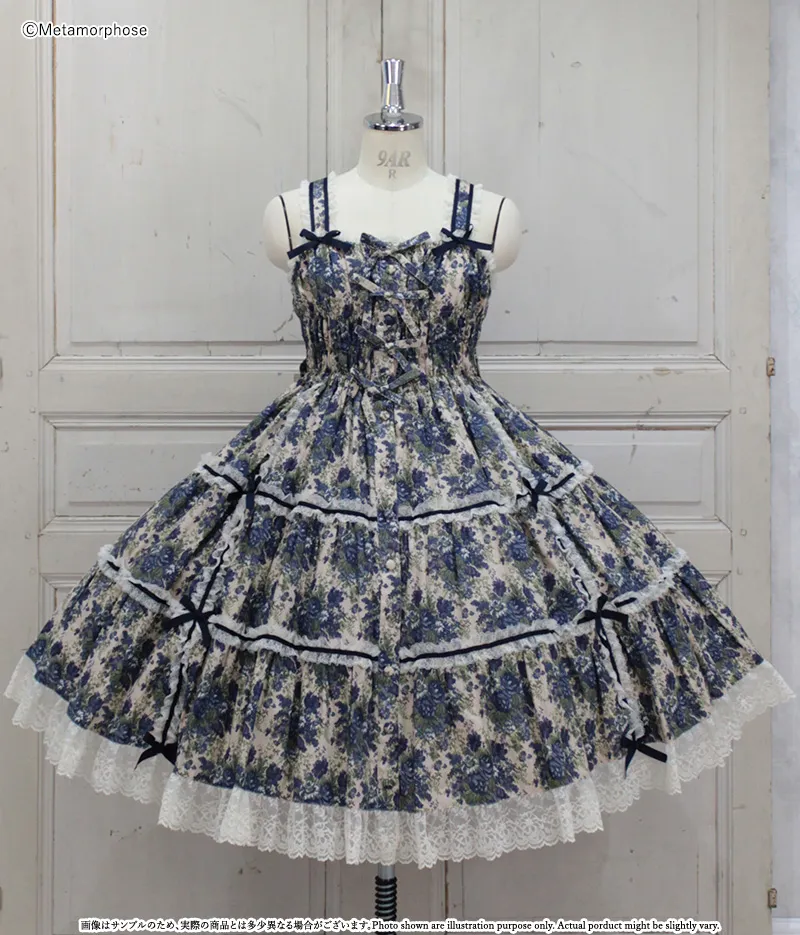 プラスサイズ】ゴブランブーケ シャーリングティアードジャンパー