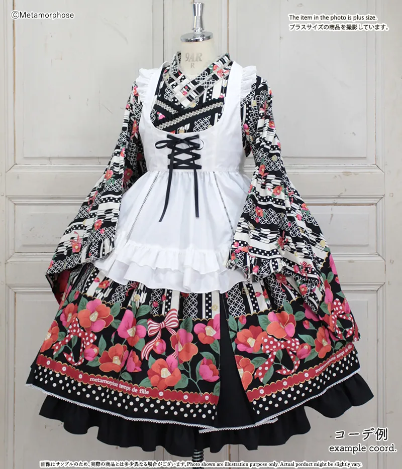 おとめの恋つばき 着物合わせ風ブラウス - ブラウス、カットソー